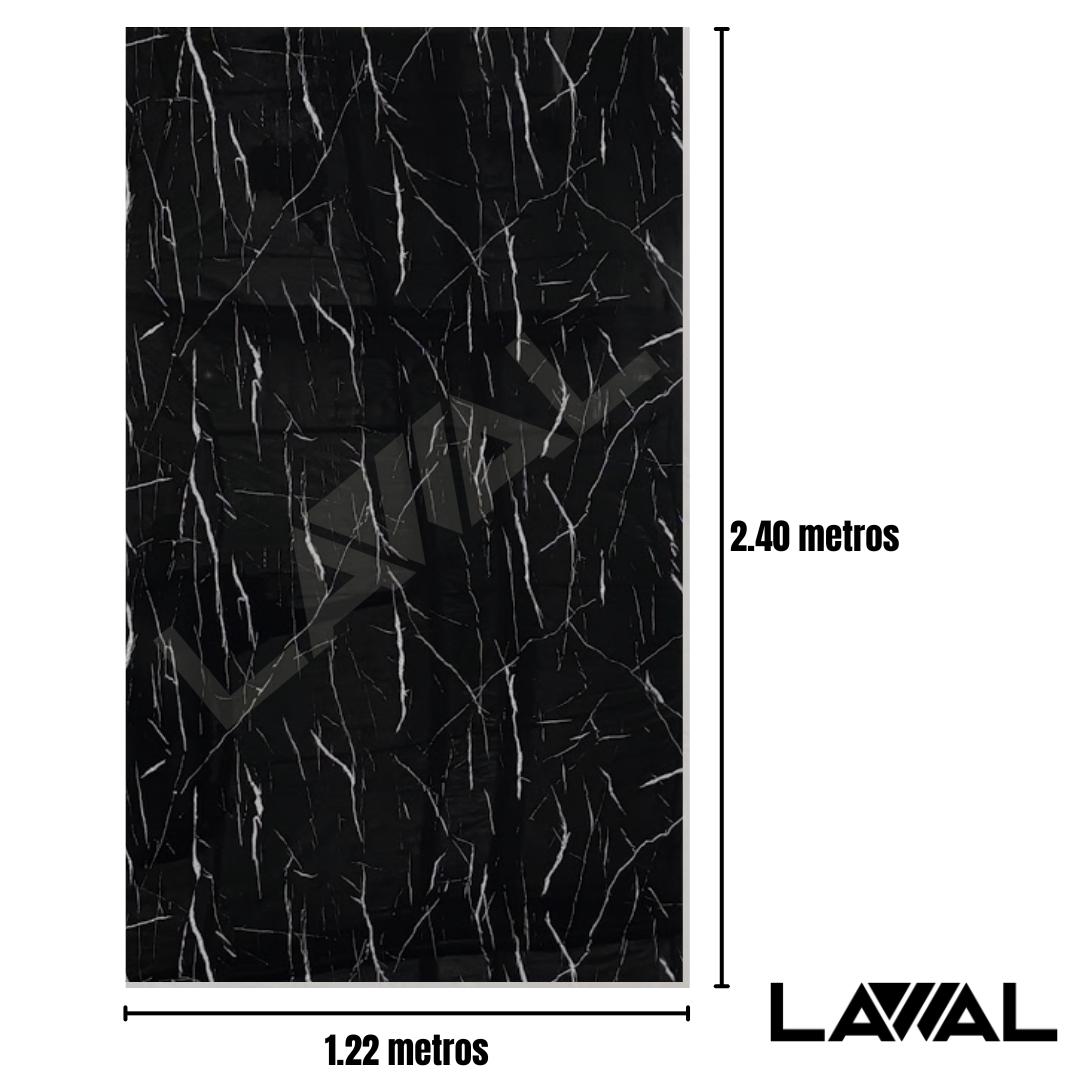 PVC MARMOL NEGRO/BLANCO 122 x 240 cm