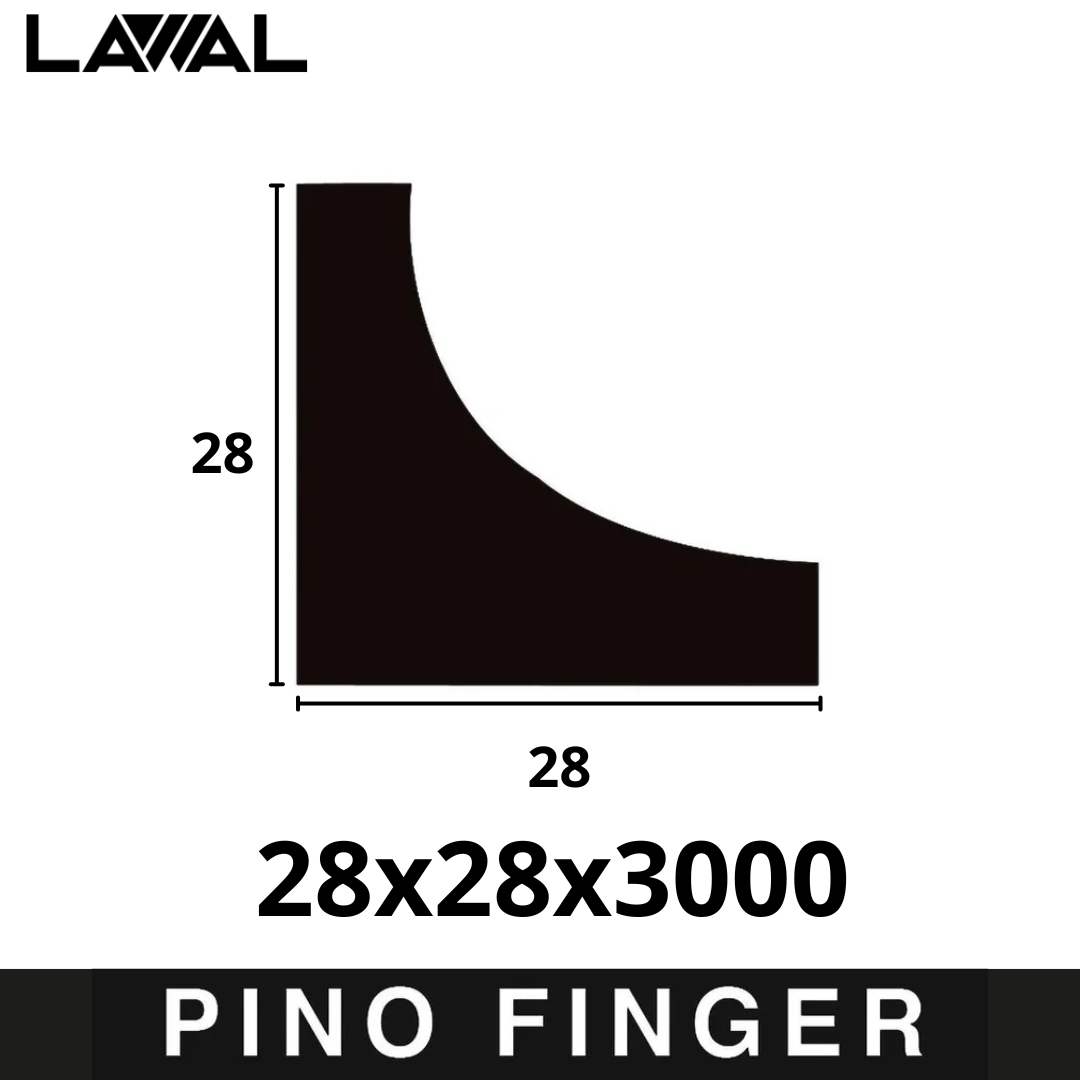 Moldura 1/2 Caña Pino Finger Natural 28X28X3000 - Imagen 2