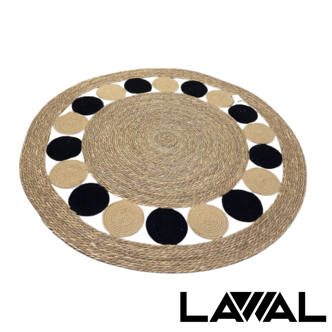 ALFOMBRA DE YUTE NEGRO 120cm