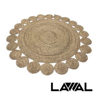 ALFOMBRA DE YUTE CIRCULOS  120cm