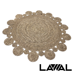 ALFOMBRA DE YUTE CIRCULOS PEQUEÑOS Y MEDIANOS 120cm