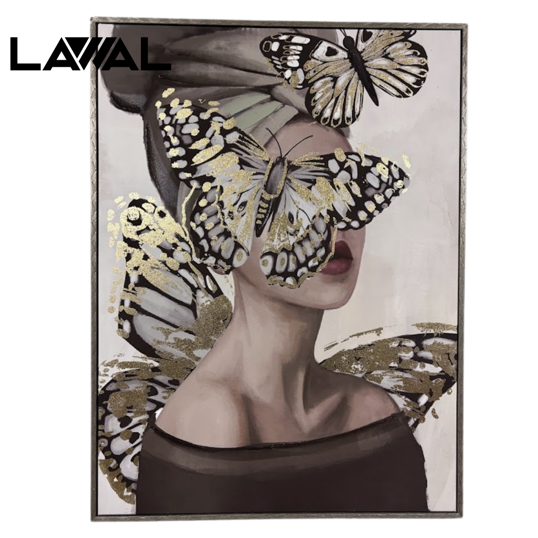 CUADRO MUJER MARIPOSA 60X80