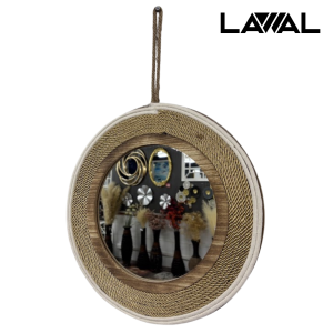 ESPEJO DE YUTE DORADO 40CM UN