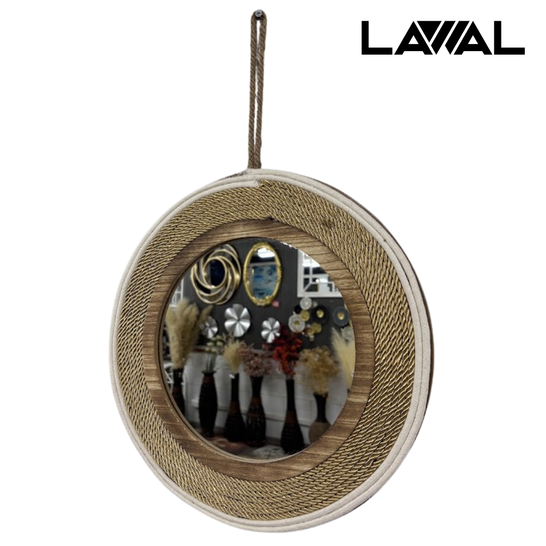 ESPEJO DE YUTE DORADO 40CM UN